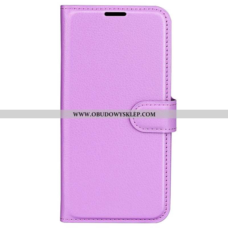 Etui Folio Oneplus 12r Klasyczna Sztuczna Skóra Litchi Etui Ochronne