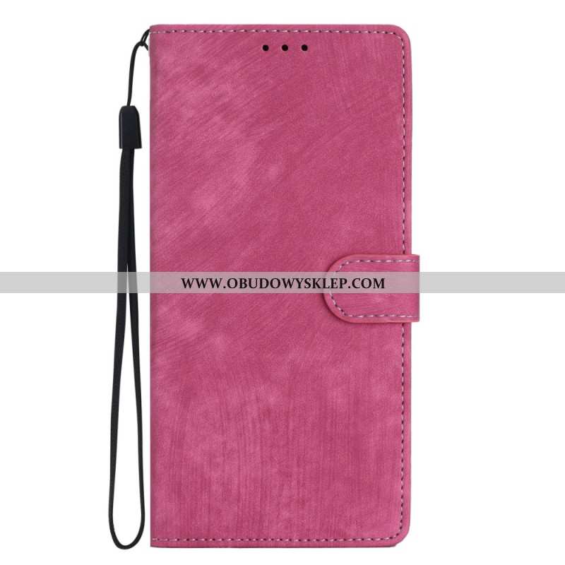 Etui Folio Oppo A98 5g Efekt Zamszu Z Paskiem Etui Ochronne