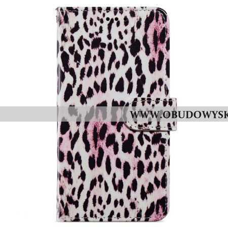 Etui Folio Oppo A98 5g Wzór Lamparta Z Paskiem Etui Ochronne