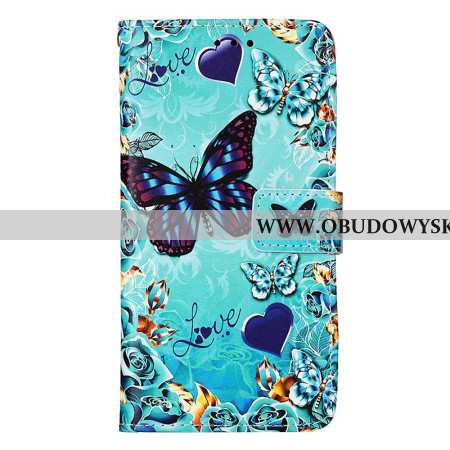 Etui Folio Oppo Reno 11 5g Motyle I Serca Z Paskiem