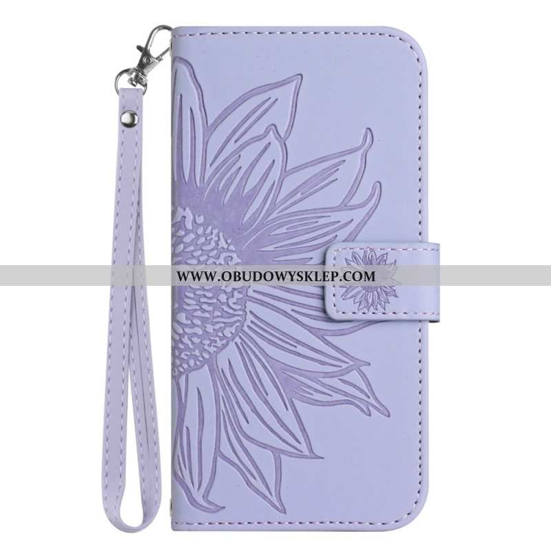 Etui Folio Oppo Reno 11f 5g Nadruk Słonecznika Z Paskiem