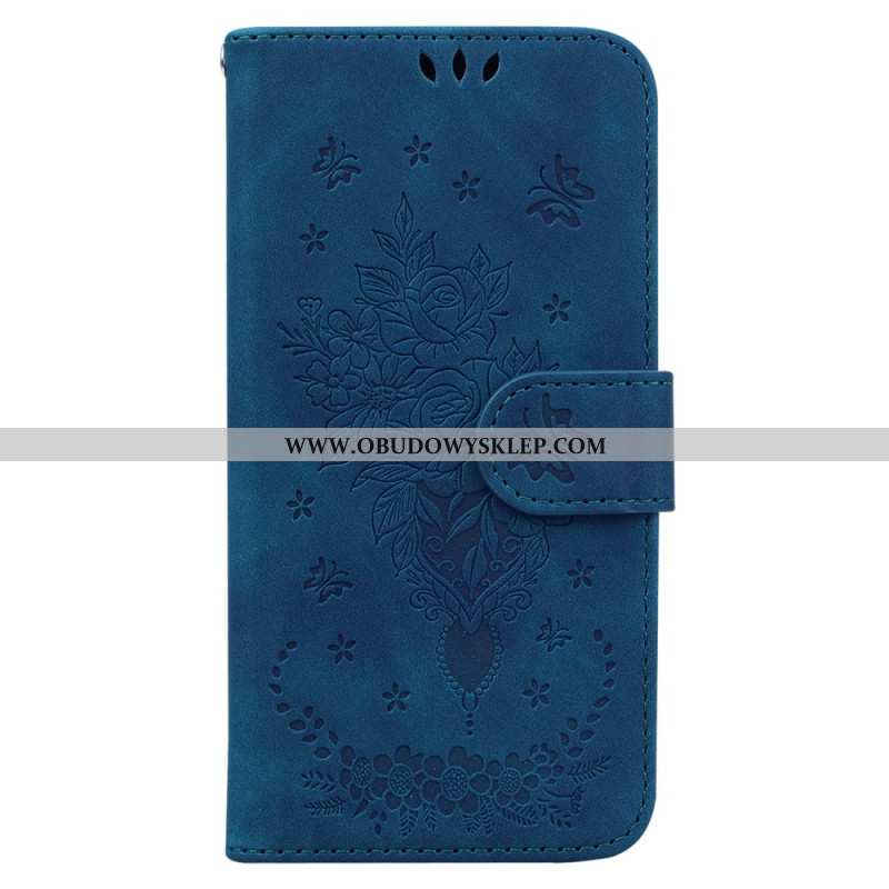 Etui Folio Realme 12 Plus 5g Wzór Kwiatowy Z Paskiem Etui Ochronne