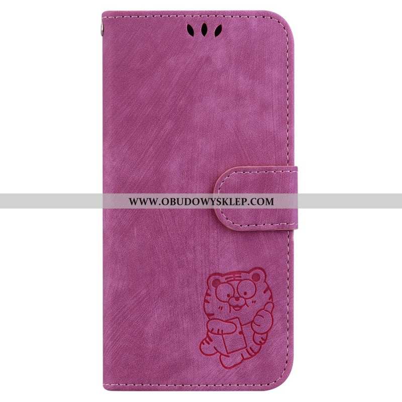 Etui Folio Realme 12 Pro / 12 Pro Plus Mały Tygrys Z Paskiem Etui Ochronne