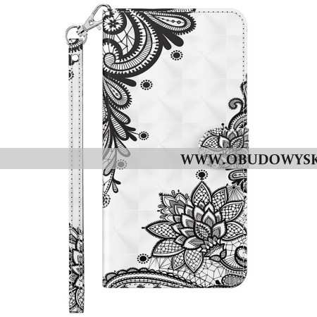 Etui Folio Samsung Galaxy S24 5g Koronkowy Kwiatek Z Paskiem