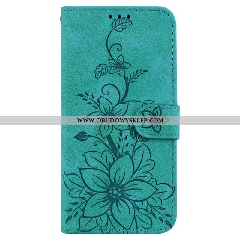Etui Folio Samsung Galaxy S24 Fe Efekt Kwiatowego Zamszu Etui Ochronne
