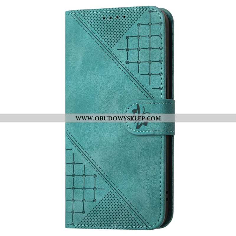 Etui Folio Samsung Galaxy S24 Fe Linie Motylkowe I Smycze Etui Ochronne