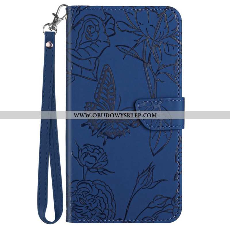Etui Folio Sony Xperia 10 Vi Nadruk W Kształcie Motyla Z Paskiem