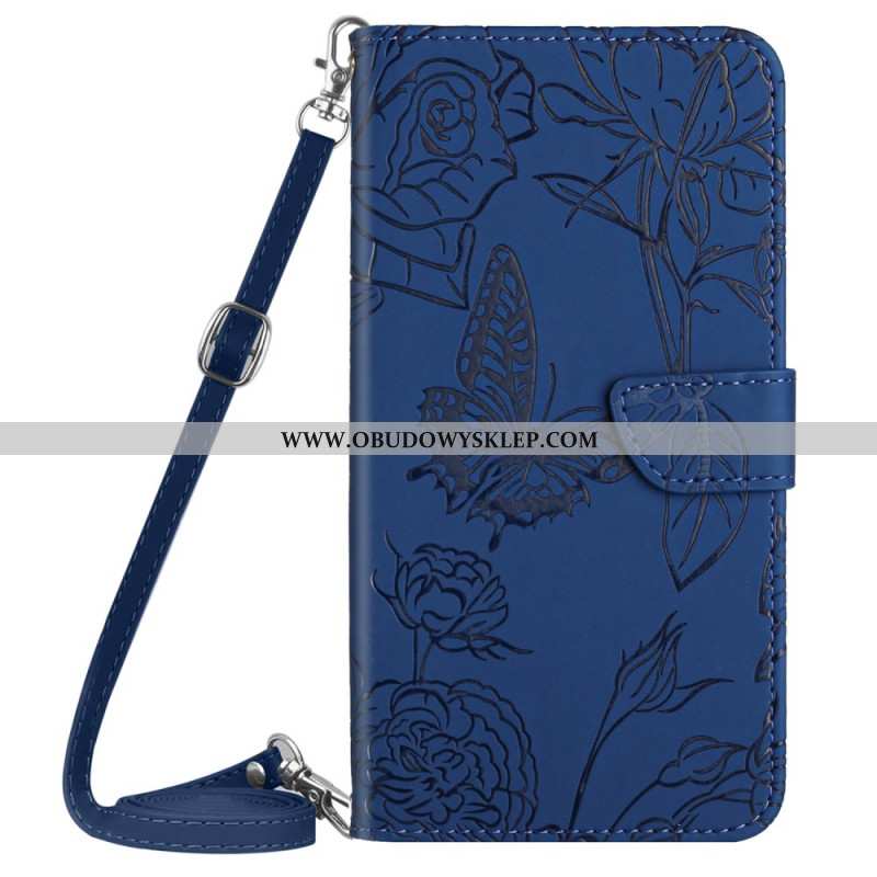 Etui Folio Sony Xperia 10 Vi Nadruk W Kształcie Motyla Z Paskiem Na Ramię