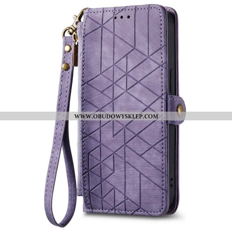 Etui Folio Xiaomi 14t Pro Portfel Zapinany Na Zamek Geometryczny Wzór