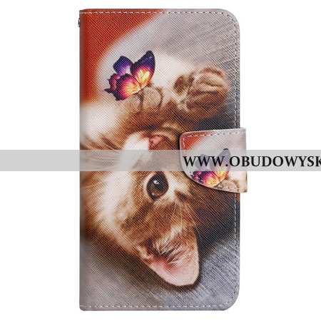 Etui Folio Xiaomi Redmi Note 13 Pro 4g Motyl I Kot Etui Ochronne