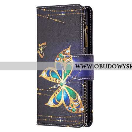 Etui Folio Xiaomi Redmi Note 13 Pro 4g Strassowy Portfel Motylkowy Z Paskiem Etui Ochronne