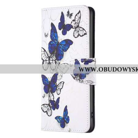 Etui Folio iPhone 16 Plus Portfel Z Nadrukiem Motyli