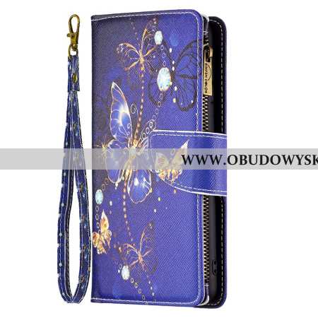 Etui Folio iPhone 16 Pro Fioletowy Portfel Z Motylami