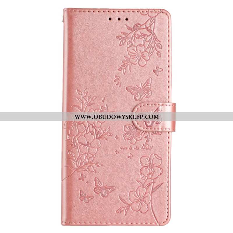Etui Folio iPhone 16 Pro Max Kwiaty I Motyle Etui Ochronne