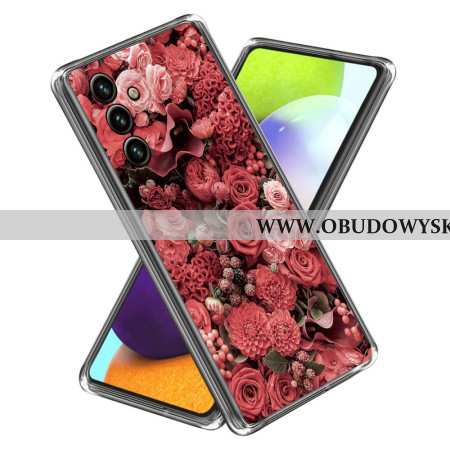 Etui Samsung Galaxy A15 Różowe I CZerwone Kwiaty