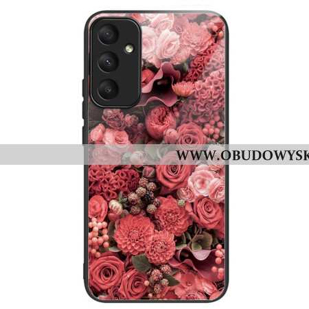 Etui Samsung Galaxy A55 5g CZerwone I Różowe Kwiaty Ze Szkła Hartowanego