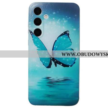 Etui Samsung Galaxy S24 Fe Niebieski Motyl Etui Ochronne
