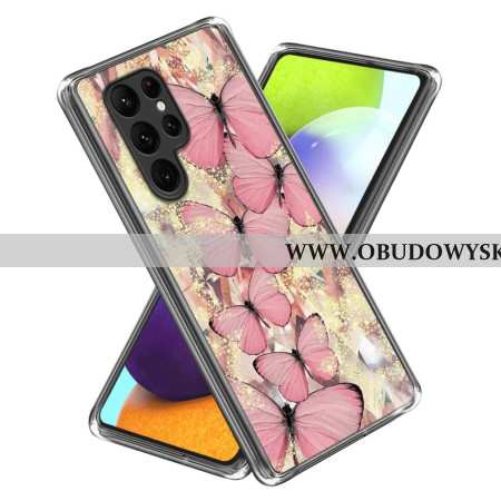 Etui Samsung Galaxy S24 Ultra 5g Różowe Motyle