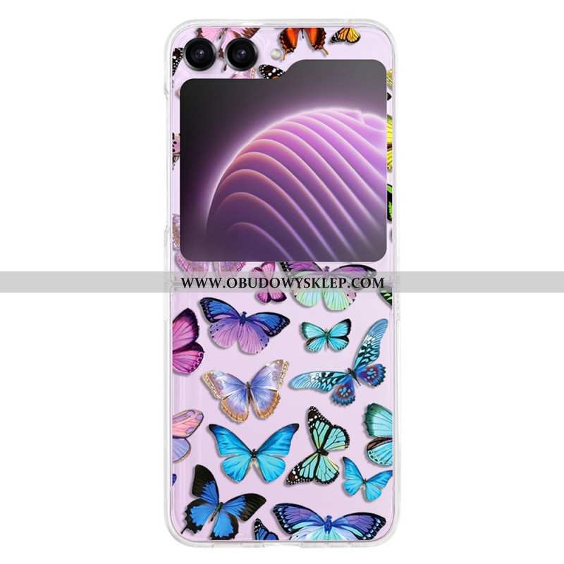 Etui Samsung Galaxy Z Flip 5 Przezroczyste Kolorowe Motyle