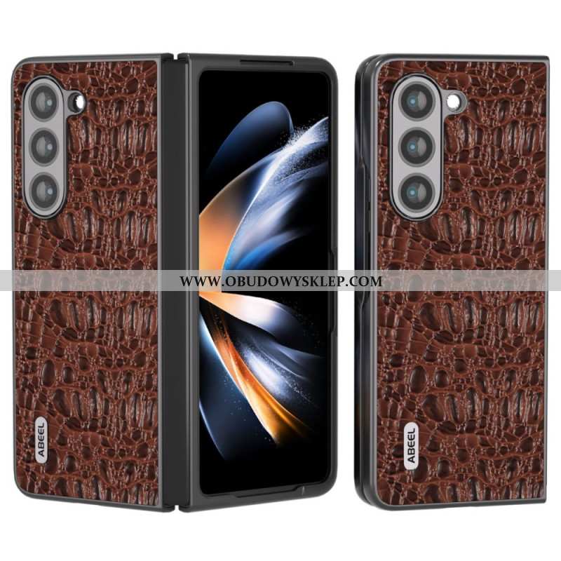 Etui Samsung Galaxy Z Fold 5 Styl Skóry Krokodyla Abeel Etui Ochronne