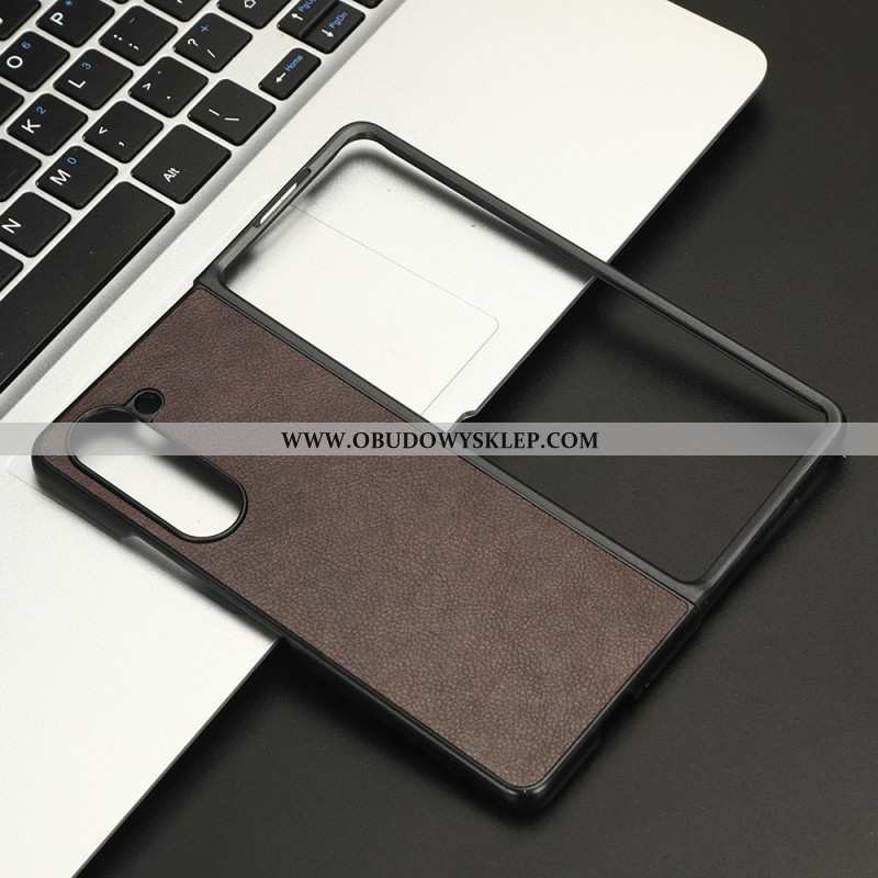 Etui Samsung Galaxy Z Fold 5 Tekstura Liczi Ze Sztucznej Skóry