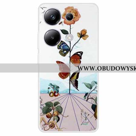 Etui Xiaomi Redmi Note 13 Pro 4g Kwiaty Motyli Etui Ochronne