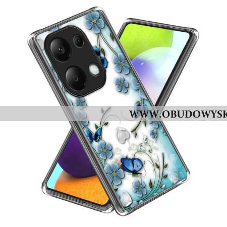 Etui Xiaomi Redmi Note 13 Pro 4g Motyle I Kwiaty W Stylu Retro Etui Ochronne