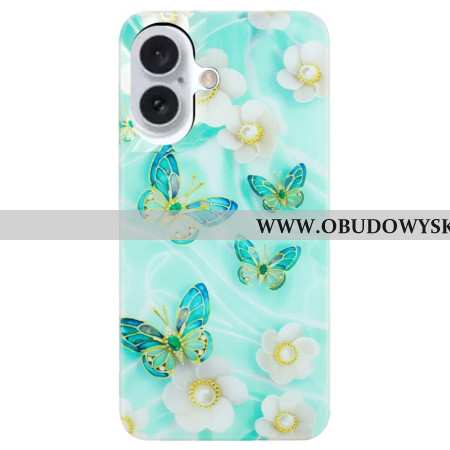 Etui iPhone 16 Plus Zielone Motyle Etui Ochronne