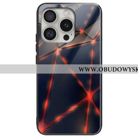 Etui iPhone 16 Pro CZerwone Linie Ze Szkła Hartowanego Etui Ochronne