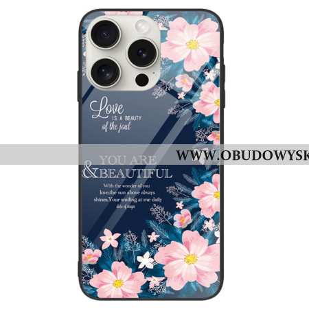 Etui iPhone 16 Pro Różowe Kwiaty Ze Szkła Hartowanego Etui Ochronne
