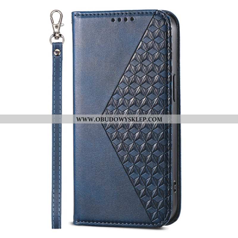 Flip Kotelot Samsung Galaxy A15 Portfel Z Nadrukiem 3d W Kształcie Rombu Etui Ochronne