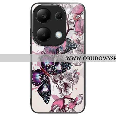 Futerały Xiaomi Redmi Note 13 Pro 4g Etui Na Telefon Fioletowe Motyle Ze Szkła Hartowanego