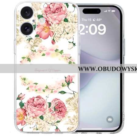 Futerały iPhone 16 Etui Na Telefon Róże Z Przezroczystymi Krawędziami