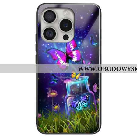 Futerały iPhone 16 Pro Etui Na Telefon Butelka Ze Szkła Hartowanego I Motyl