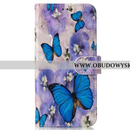 Pokrowce Samsung Galaxy S24 Fe Fioletowe Kwiaty I Niebieskie Motyle