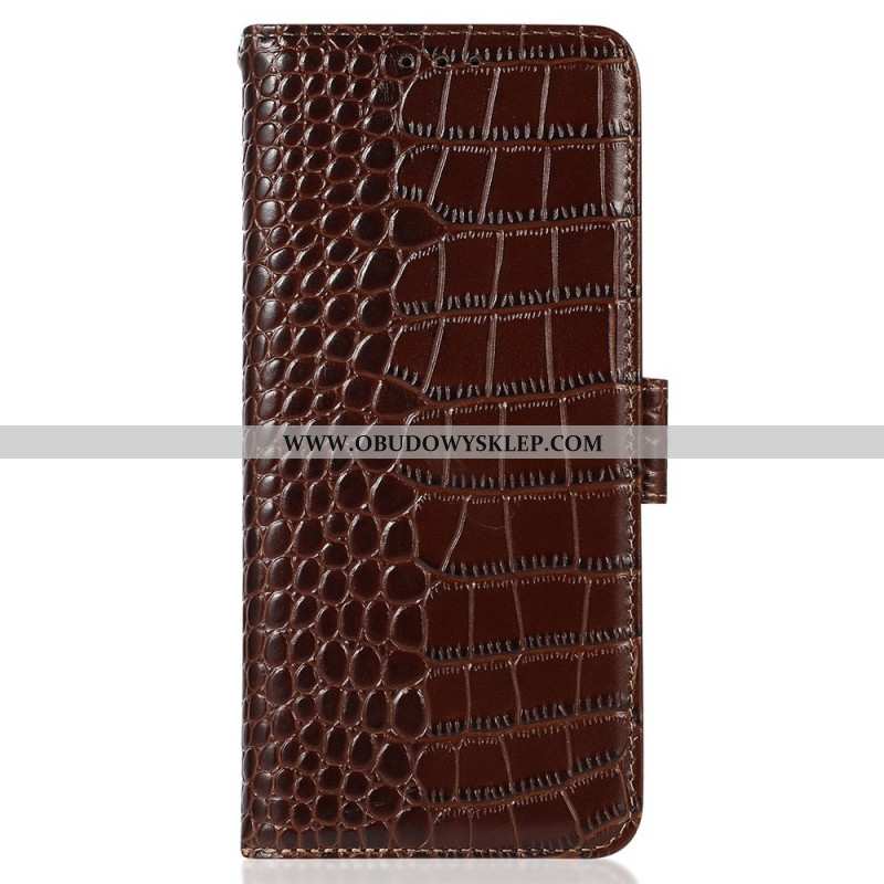 Skórzany Futerał Google Pixel 8 Pro Etui Na Telefon Styl Krokodyla Rfid
