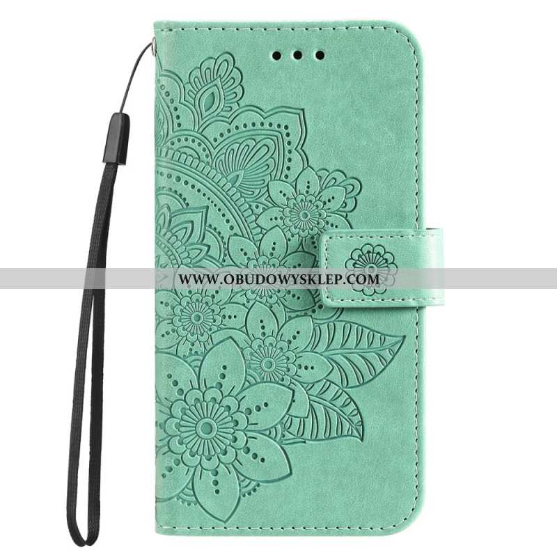 Skórzany Futerał Huawei Nova 12s Etui Na Telefon Dekoracja Mandali Z Paskiem