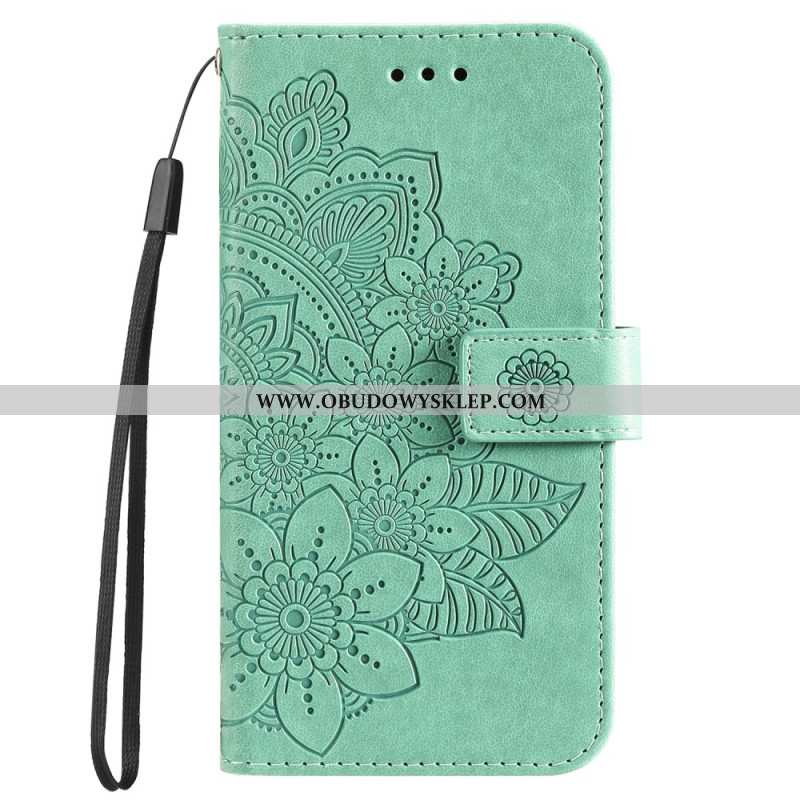 Skórzany Futerał Oppo A98 5g Etui Na Telefon Nadruk Mandali Z Paskiem