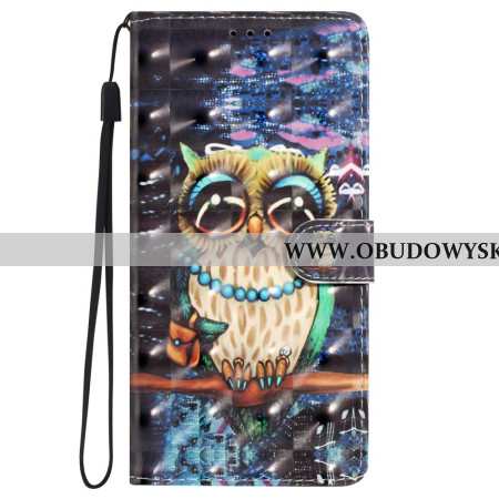 Skórzany Futerał Oppo A98 5g Etui Na Telefon Sowa 3d Z Paskiem