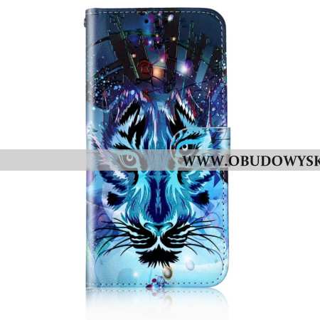 Skórzany Futerał Samsung Galaxy S24 5g Etui Na Telefon Wilk Z Paskiem