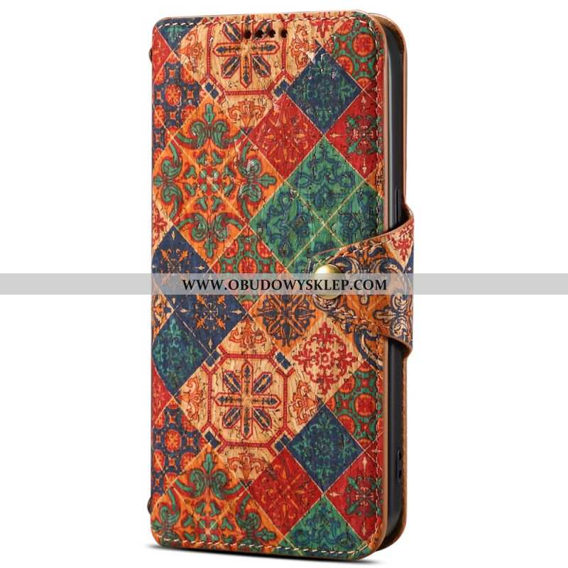 Skórzany Futerał Samsung Galaxy S24 Plus 5g Etui Na Telefon Kwiatowy Nadruk