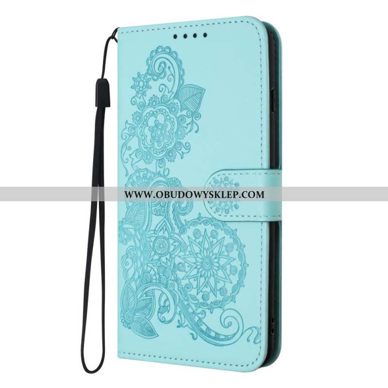 Skórzany Futerał Xiaomi 14 Etui Na Telefon Wzór Słonecznika
