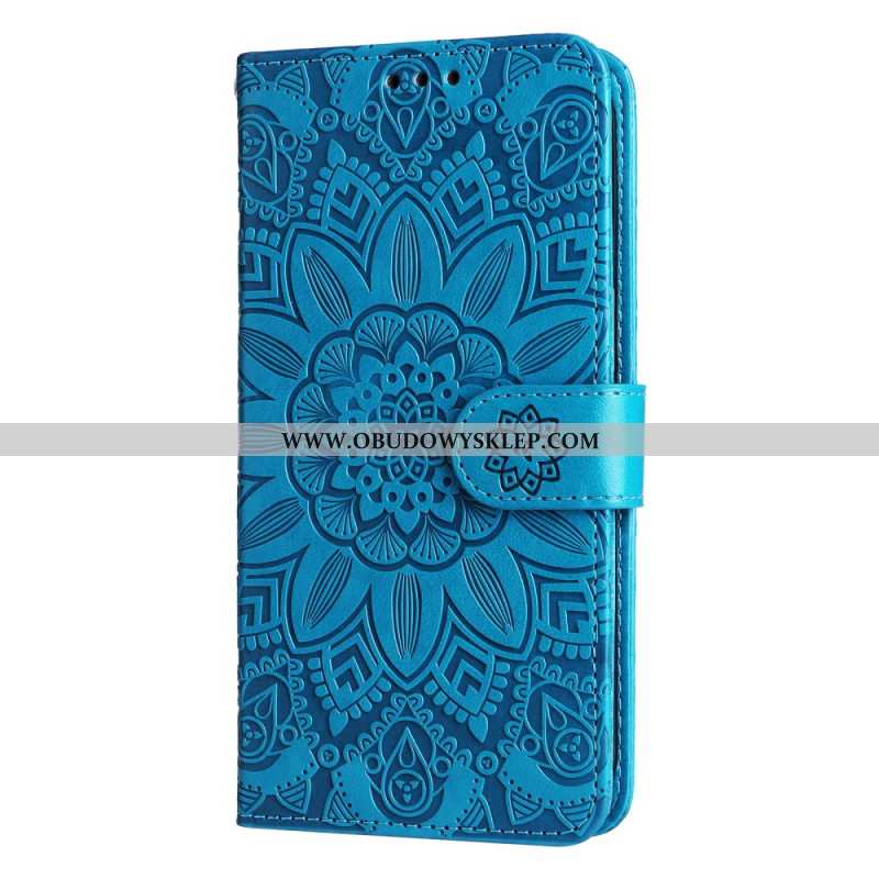 Skórzany Futerał Xiaomi Redmi Note 13 Pro Plus 5g Etui Na Telefon Słonecznik Z Paskiem